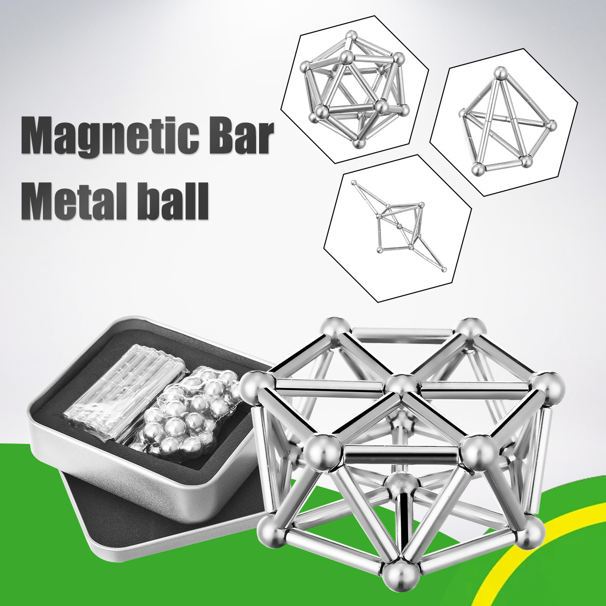 Neodymium magnetic sticks and steel balls educational toys