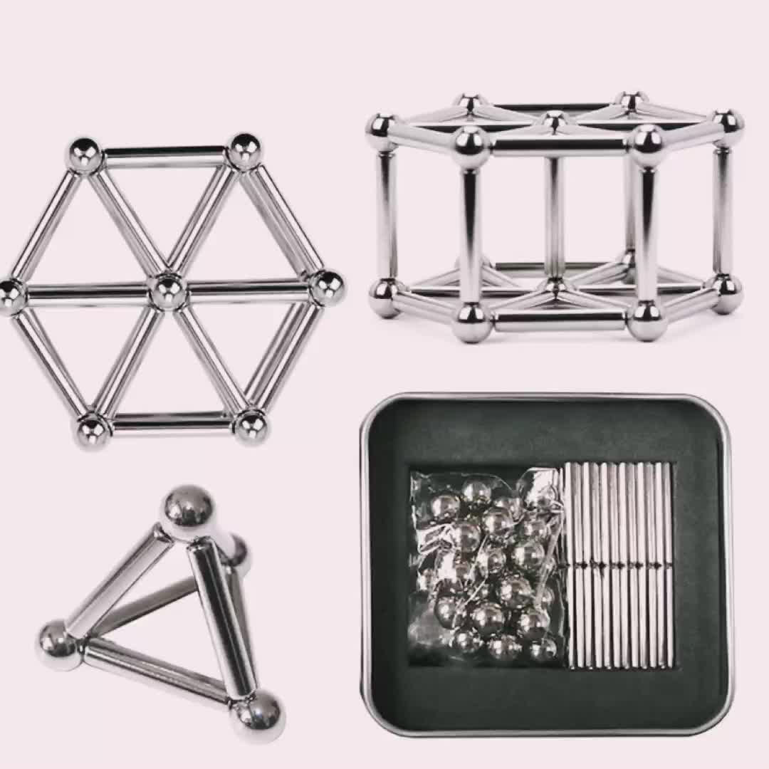 2020 New Puzzle Toy Magnet Bars with Steel Balls Magnetic Sticks And Balls